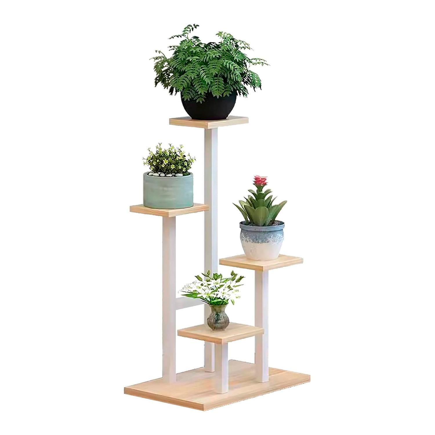 Global Latin Group - Estante Para Plantas De Madera Soporte Decorativo Multiuso Blanco