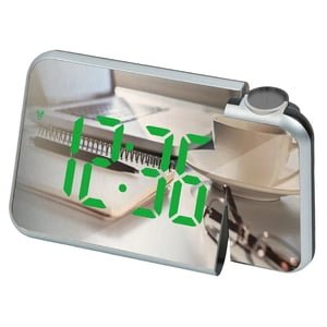 Magideal - Proyector Electrónico Despertador Con Snooze Despertador De Escritorio Pantalla De Temperatura Espejo Regulable Para Adultos Niños Dormitorio Tejado Pantalla Verde Negra