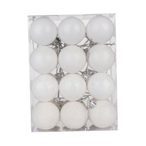 Magideal - 24 Piezas Bolas Colgantes Navideñas Decorativas Colgantes Árbol Navidad Ornamentos Reutilizables Resistentes Para Decoración Fiesta Cumpleaños Celebra Blanco