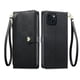thumbnail image 1 of Funda Billetera con Cierre para [iphone 15] con Tarjetero, Soporte y Correa de ManoNegro, 1 of 5