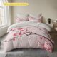 thumbnail image 1 of Soft Pink Background with Plum Blossom Branch Print Duvet Cover Set 100% Polyester Fiber Duvet Cover Soft and Comfortable with Excellent Texture Fluffy Breathab, 1 of 1