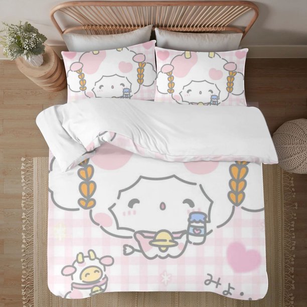 Cogimyun 3-Piece Bedding Set For Kids Boys Girls Adult Cartoon Warm Cute Fashion Holiday Present Gift Bed Sheets