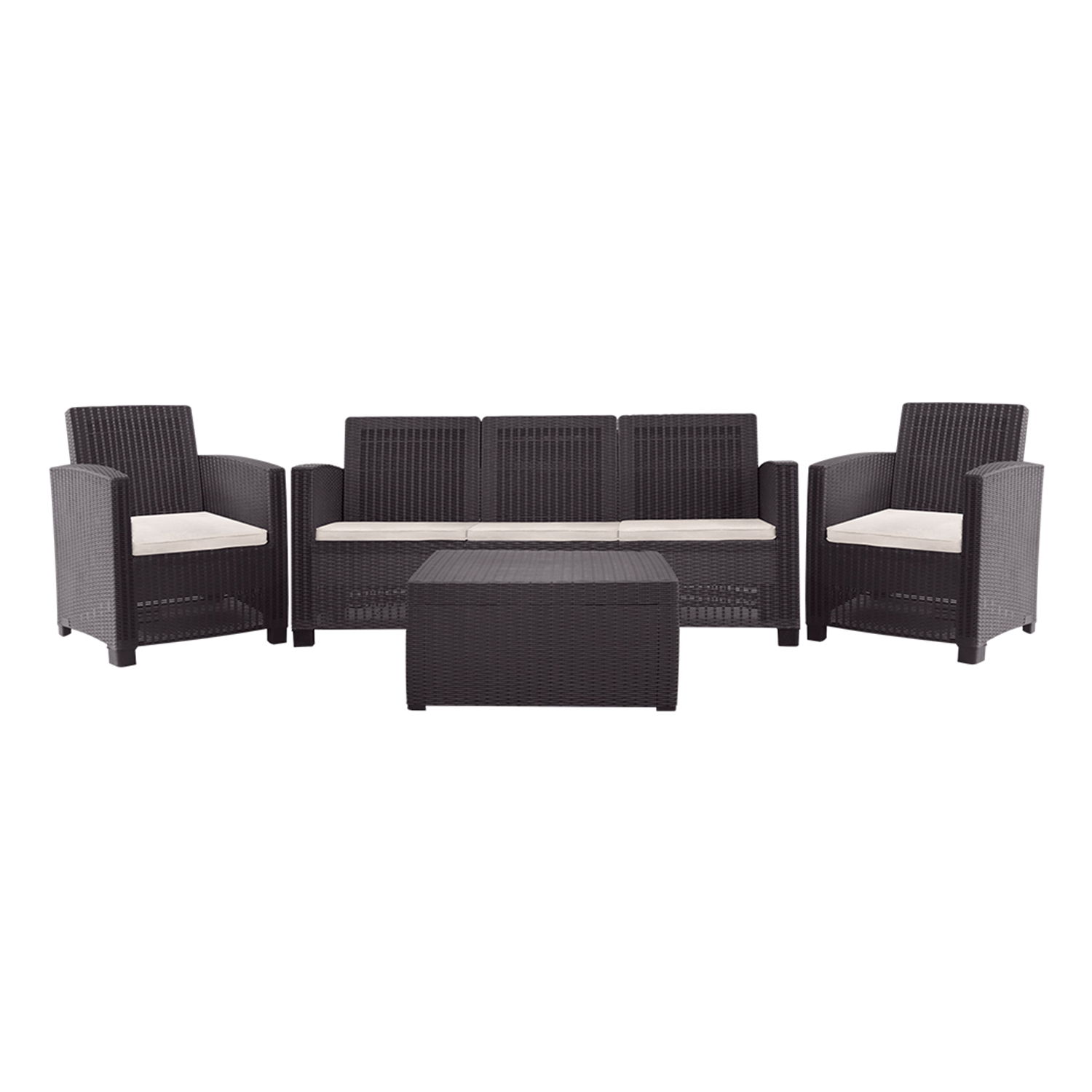 Sanchia - Juego Terraza Álamo Triple Chocolate 5 Personas