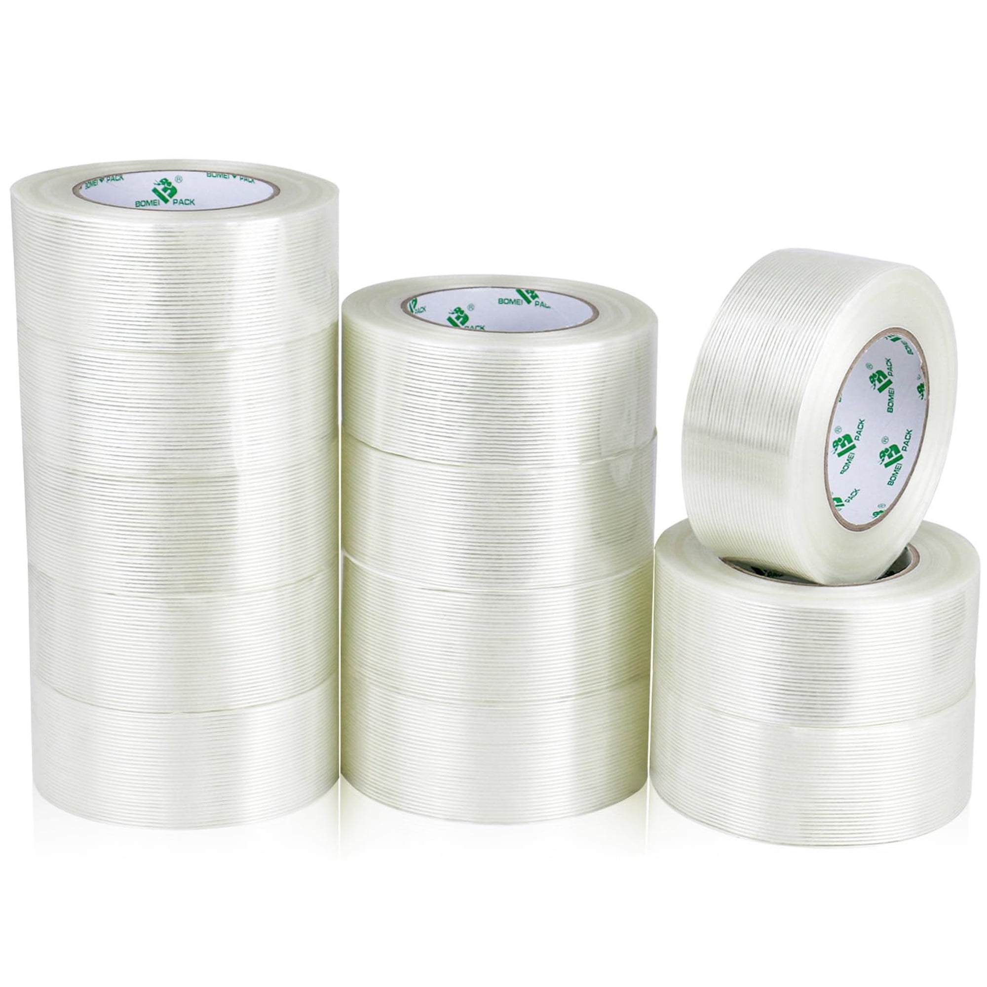 Bomei Pack - Cinta Adhesiva Bomei, Paquete De 12 Unidades, Resistente, 50 Mm X 55 M
