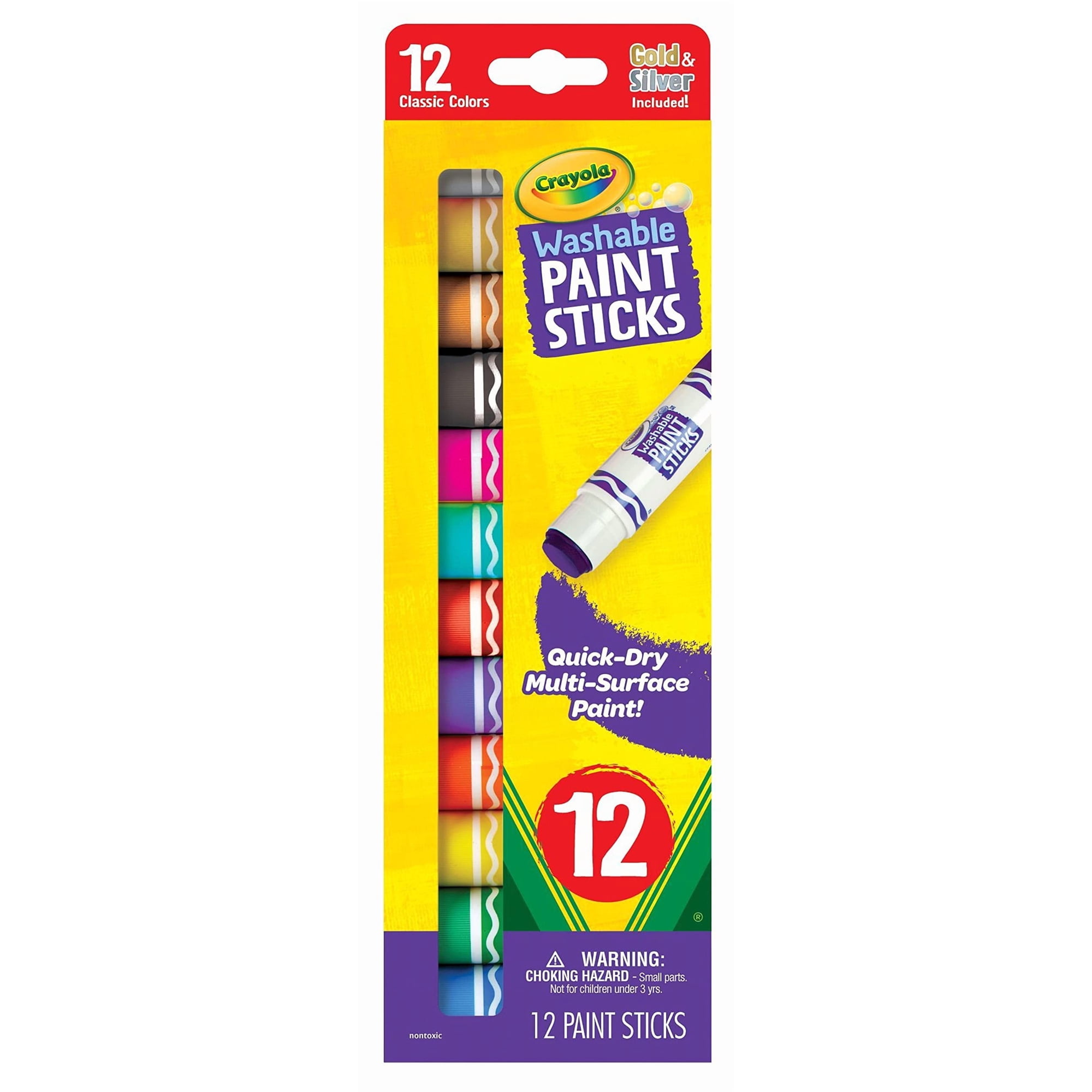 Set De Pintura Crayola Quick Dry Paint Sticks, Lavables Para Niños, 12 Unidades