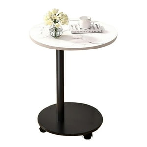 Global Latin Group - Mesa Auxiliar Con Ruedas Moderno Elegante Para Sala O Dormitorio Blanco 57