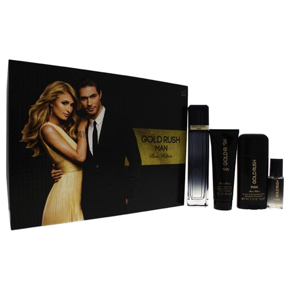 Gold Rust Man By Para s - Set De Regalo Edt Spray, Edt Spray, Gel De Baño Para El Cabello, Desodorante En Barra Sin Alcohol