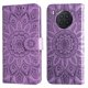 thumbnail image 2 of Funda tipo cartera FOXDOCK para Huawei Nova 8i , diseño girasol en relieve, cuero PU, cierre magnético, soporte y tarjetero, 2 of 5
