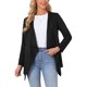 thumbnail image 1 of INSPIRE CHIC Chaqueta de Mujer de Ante Sintético con Solapa, Frente Abierto, Manga Larga, Ligera para Otoño, Casual y de Trabajo, Talla S, Negro, 1 of 6