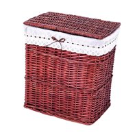 Bothyi - Cesto Para La Colada Con Tapa, Cesta Para La Colada, Cesta De Mimbre Tejida Para Baño, Hogar, Rojo Y Marrón