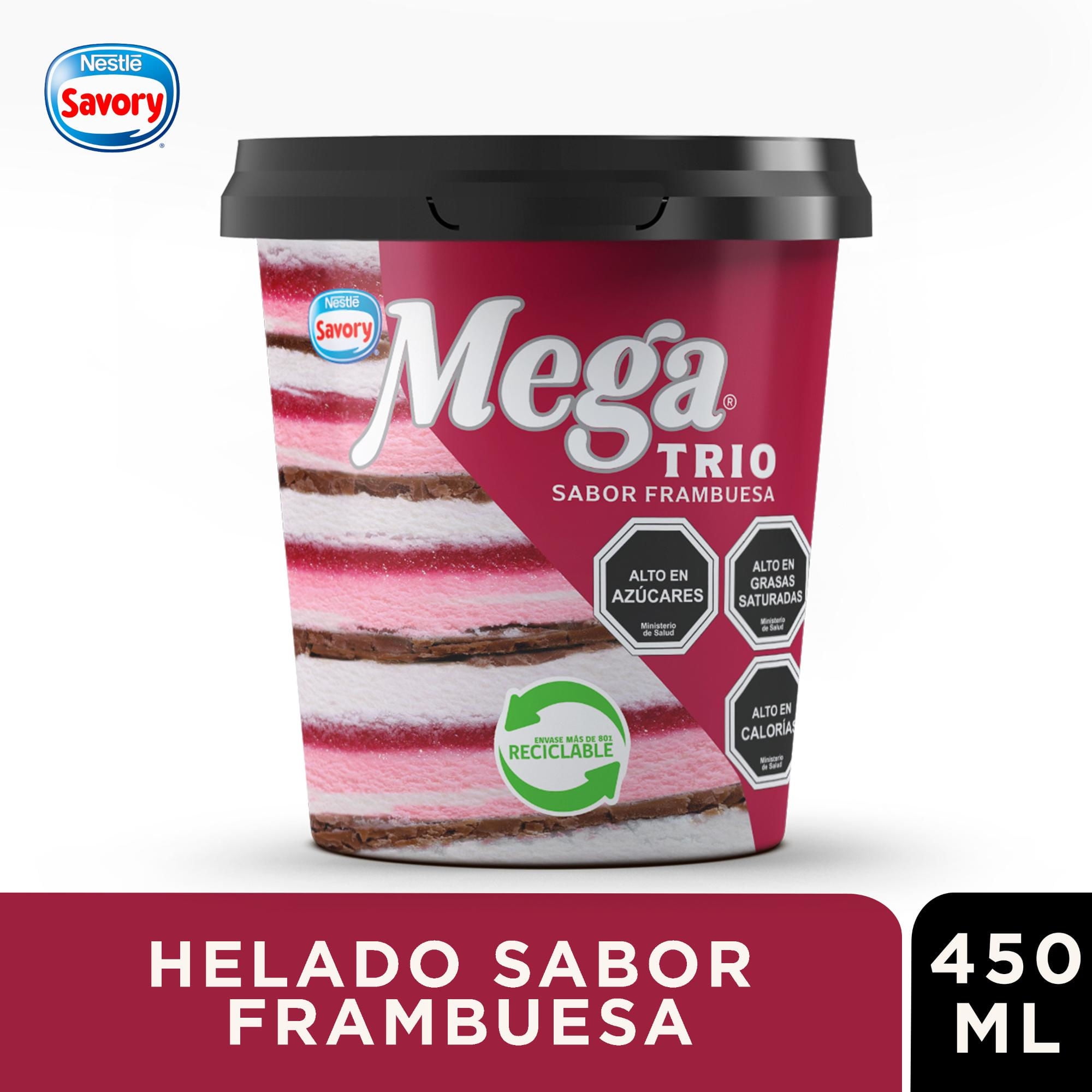 Helado Mega Trio Frambuesa Pote 450 ml Savory