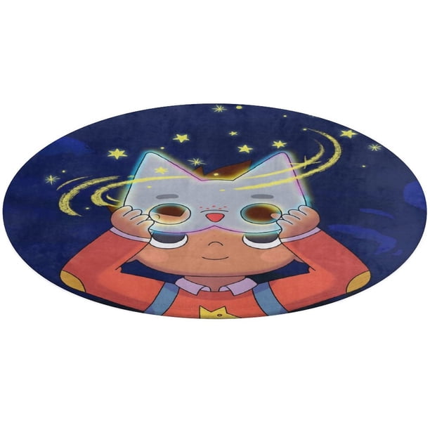 Wolfboy y la Fábrica de Todo Alfombra Redonda de Felpa Coral, Antideslizante, No Desprende Pelusas, Lavable y Duradera para Salón, Dormitorio y Habitación de Niños 60cm