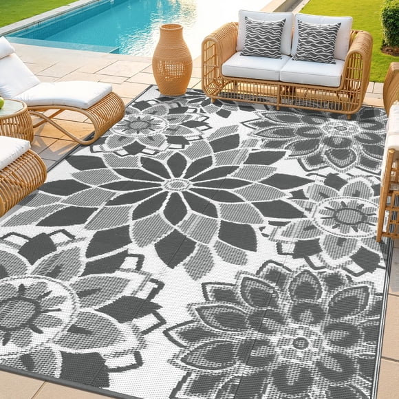 Alfombra para exterior LOKHOM 183 x 274 cm impermeable y reversible