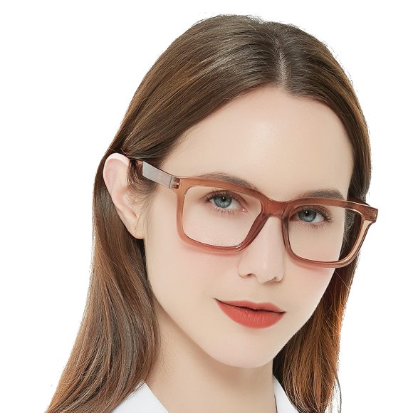 Lentes de Lectura AEZUNI Cuadrados Grandes para Mujer +1.00 (Color Tan)