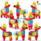 thumbnail image 1 of Minipiñatas con forma de burro JOYIN Cinco de Mayo, 8 unidades, color arcoíris, 1 of 8