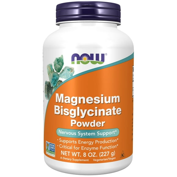 Suplemento NOW Foods de bisglicinato de magnesio en polvo, 240 ml