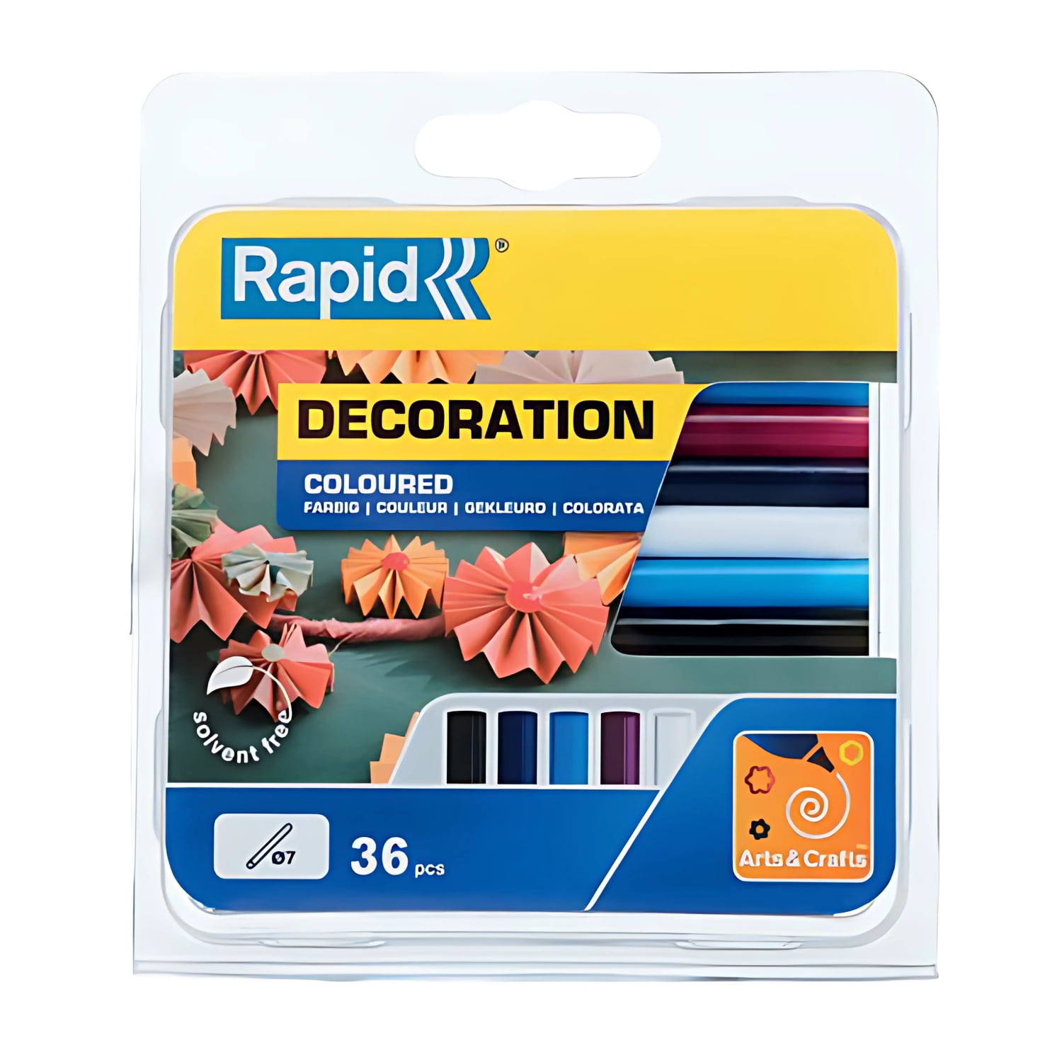 Rapid - 36 Barras De Silicona De Colores 7mm X 90mm - Ps