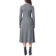 thumbnail image 3 of INSPIRE CHIC Vestido de Punto Acanalado para Mujer Casual de Manga Larga con Cuello Redondo y Bolsillos Línea A Vestidos Largos de Punto Gris, 3 of 6