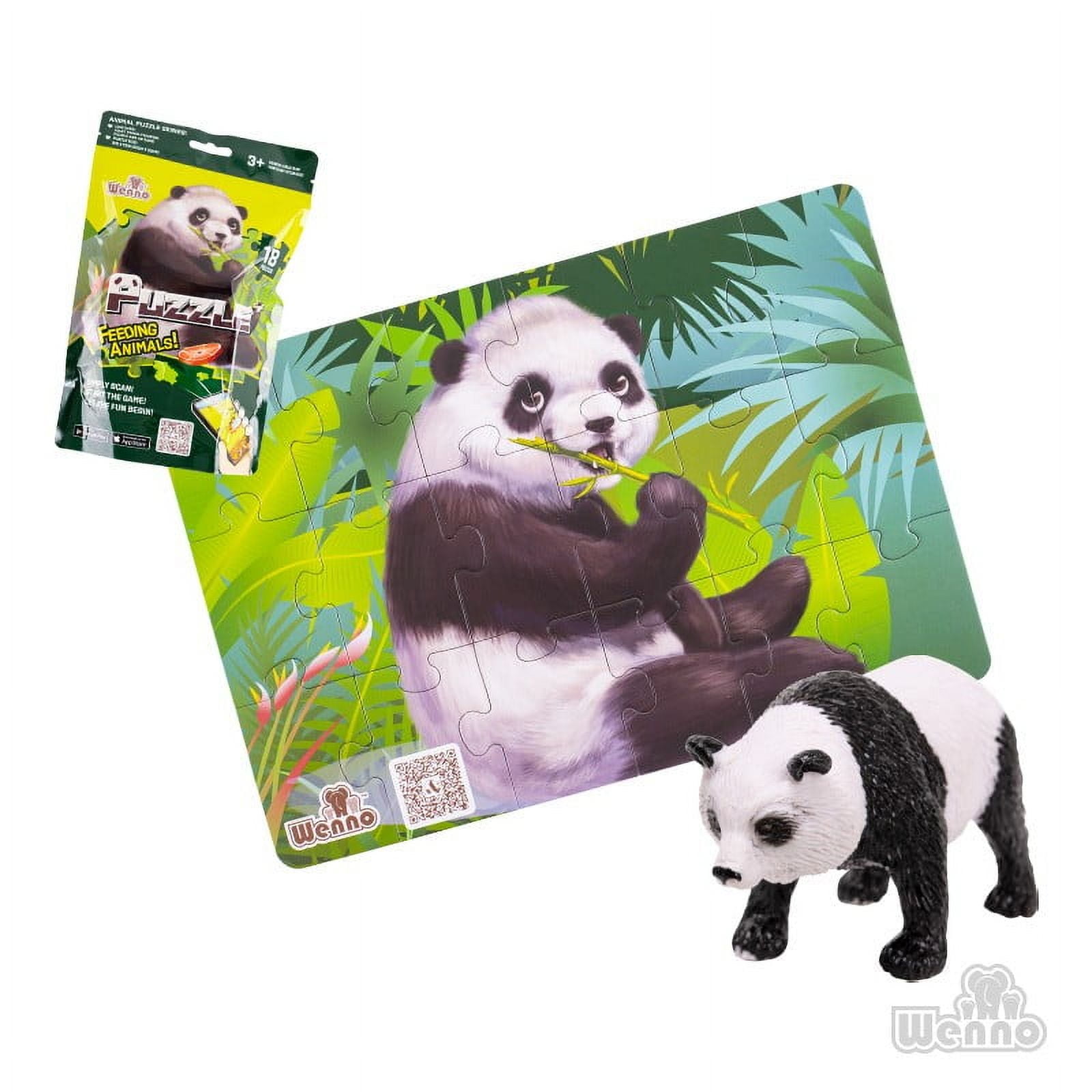 Wenno - Puzzle Oso Panda 18 Piezas + Figura