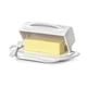 thumbnail image 3 of Mantequera con tapa abatible con tapa y cuchillo, 8 oz, color blanco, 3 of 4