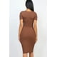 thumbnail image 5 of Vestido Midi Ajustado De Canalé Marrón, 5 of 5