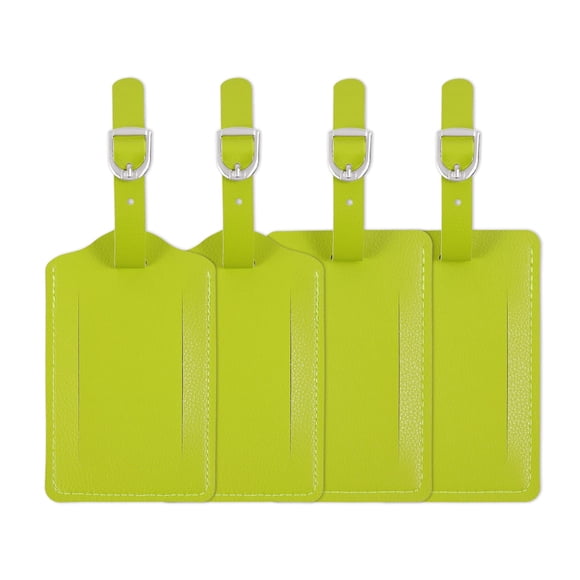 Juego de 4 etiquetas de equipaje Vigorport de cuero 11,2 × 7 cm
