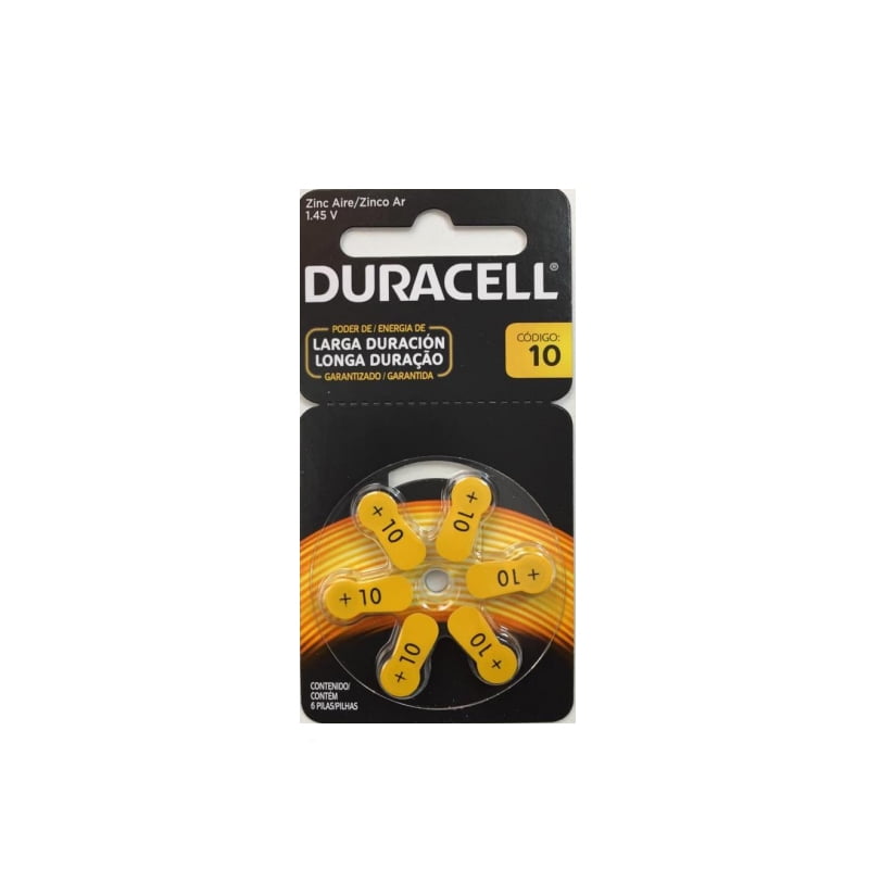 Pila Duracell Auditiva D10x6 1.45 Volt
