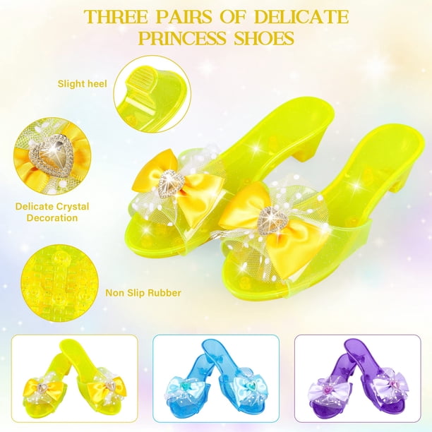 Set De Zapatos De Princesa Con Joyas Para Niñas | 4 Pares De Tacones Y 2 Juegos De Bisutería | Regalo Ideal De Cumpleaños O Navidad Para Niñas De 3 A 6 Años