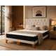 thumbnail image 1 of Cama Europea 2 Plazas Capitoné Beige Lino Premium con Colchón | Base Dividida y Respaldo Alto, 1 of 10