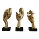 thumbnail image 3 of 3 Piezas Estatuas De Pensador Decoraciones De Escritorio Para Sala De Estar Escritorio Decoración Del Hogar Dorado, 3 of 5