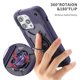 thumbnail image 2 of Funda for Apple iPhone 16 de 6.1 Pulgadas con Soporte de Doble Anillo, Soporte Giratorio de 360°, PC+silicona, Cubierta de Teléfono a Prueba de Golpes de Grado Militar de Alta Resistencia, Azul, 2 of 6
