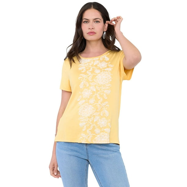 Polera Mujer Print Boho Amarillo Corona