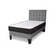 thumbnail image 1 of Cama 1 plaza completa Base americana + colchón de resortes + respaldo cuadros gris claro, 1 of 2
