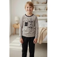 Kowhai - Pijama Niño Estampado Skate Beige 10