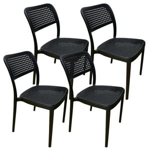 Pandalino - Pack 4 Silla Feronia Negro | Ideal Para Exteriores Negro