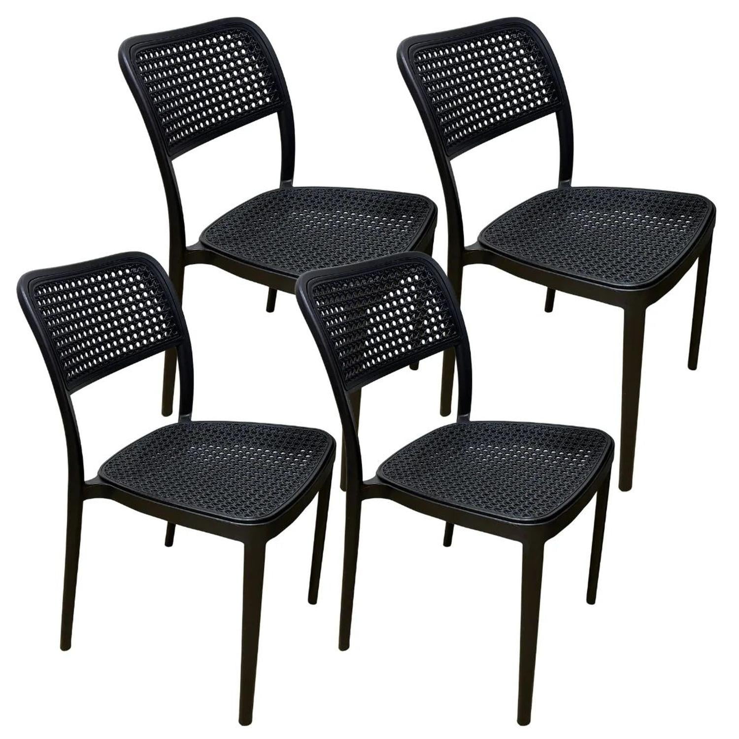 Pandalino - Pack 4 Silla Feronia Negro | Ideal Para Exteriores Negro
