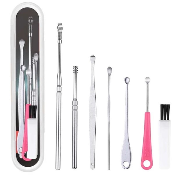 6Pcs/Set Stainless Steel Ear Care Cleaning Tool Earpick Cleaner Curette Spoon Health Care Earpick Ear Wax Pickers Remover Tool