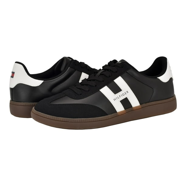 Zapatilla Tommy Hilfiger Berge para hombre, color negro/blanco, talla 11.5