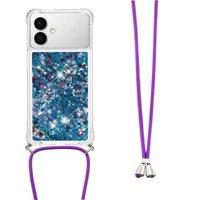 Funda Foxdock Para Samsung Galaxy S26 Edge Con Cuerda Ajustable, Brillo Líquido, Protección Antigolpes Y Lente – Ideal Para Regalo