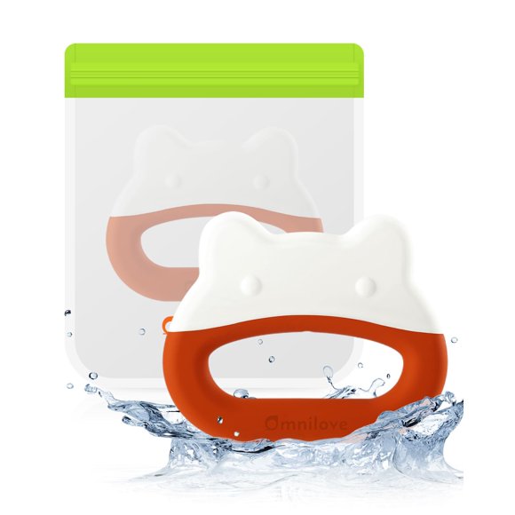 Mordedera Omnilove con agua, congelable, rana naranja, 3+ meses