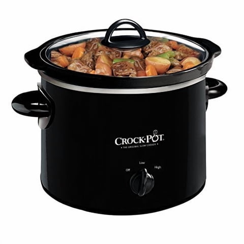 Crock Pot - Olla De Cocción Lenta Manual Redonda De 2-Qt Crock-Pot, Negra (Scr200-B)