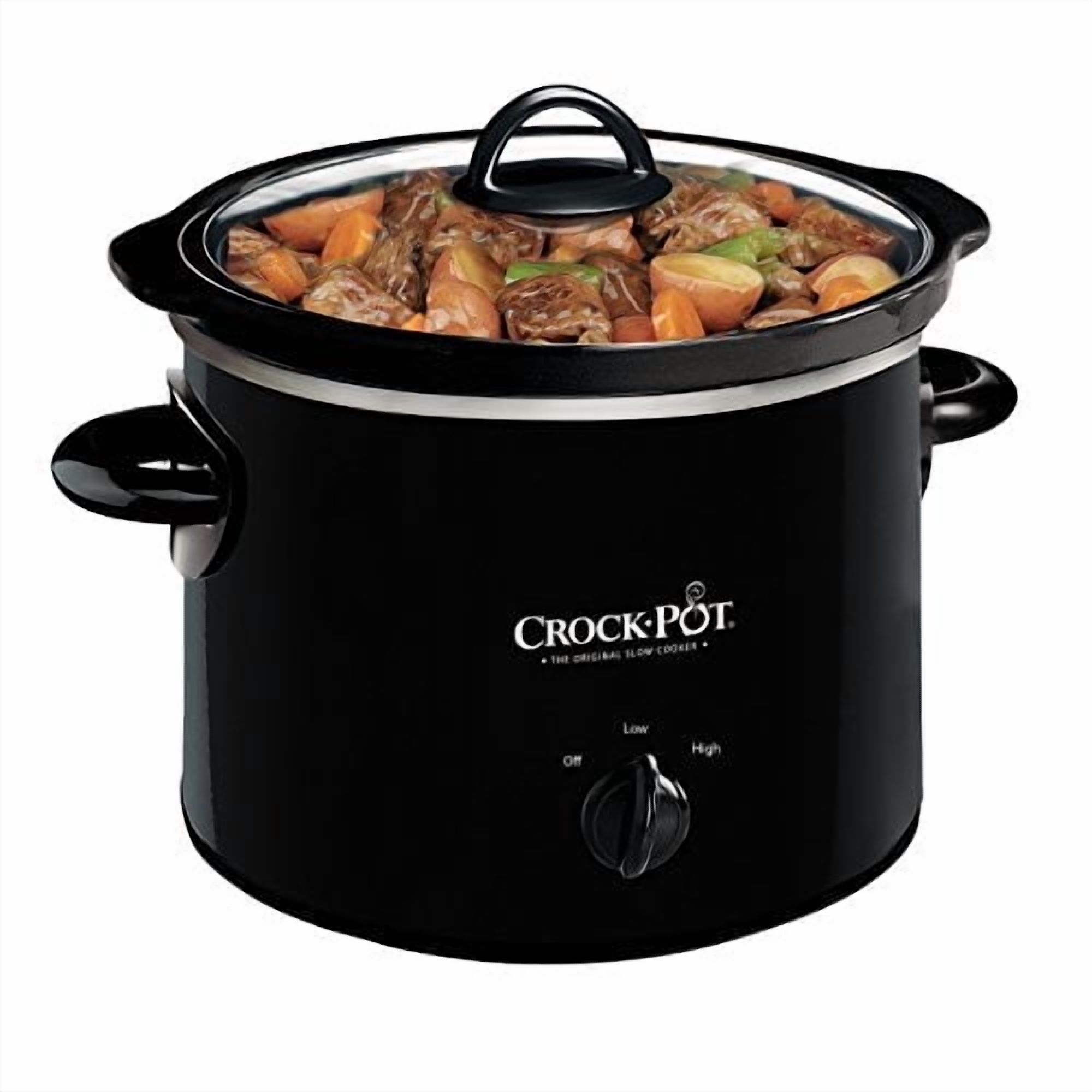 Crock Pot - Olla De Cocción Lenta Manual Redonda De 2-Qt Crock-Pot, Negra (Scr200-B)