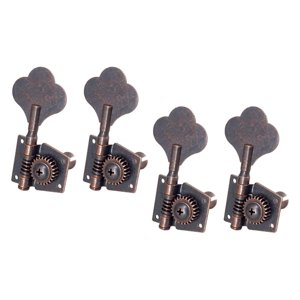 Magideal - Clavijas De Afinación De Bajo De 4 Piezas Clavijas De Afinación De Cuerda Perilla Abierta Botón De Cuerda De Guitarra Clavijas De Afinación De Ukelele 4R Bronce Rojo