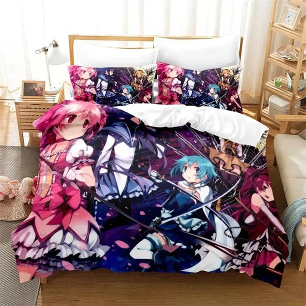 Puella Magi Madoka Magica Bedding Set Boys Girls Twin Queen King Size Duvet Cover Pillowcase Bed boys AdultBed Sheets