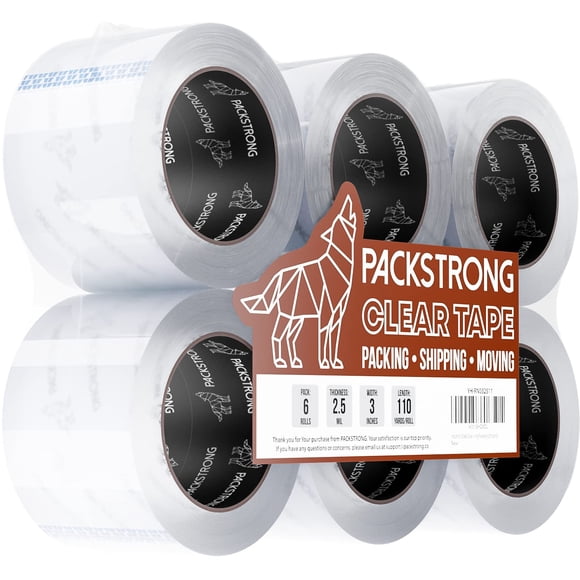 Cinta de embalaje Packstrong 6 rollos 7,5 cm 100 m 2,5 mil