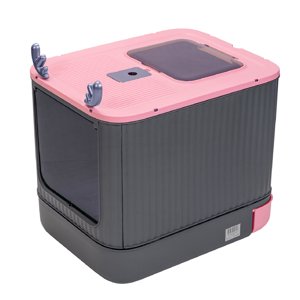 Mundo Online - Arenero Cerrado Con Bandeja 2 Puertas, Baño Gatos Y Pala Rosado