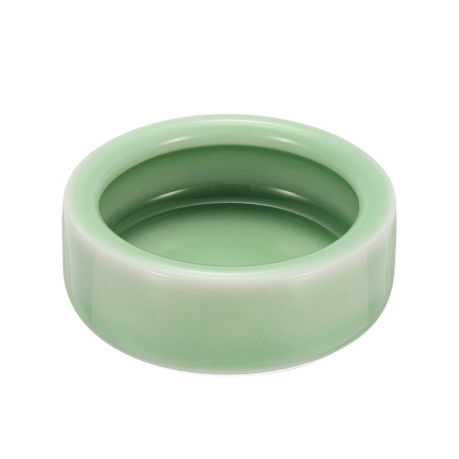 Cuenco de Comida para Reptiles, Plato de Agua para Gusanos Cuenco de Cerámica para Mascotas (2 In, Verde Ciruela), para Mascotas Escamosas como Geckos
