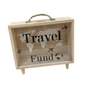 Magideal - Alcancía De Madera Moderna, Portátil, Con Patas, Para Mesa, Para Ahorrar Dinero, Regalo De Cumpleaños Para Niñas Y Niños , Viajar