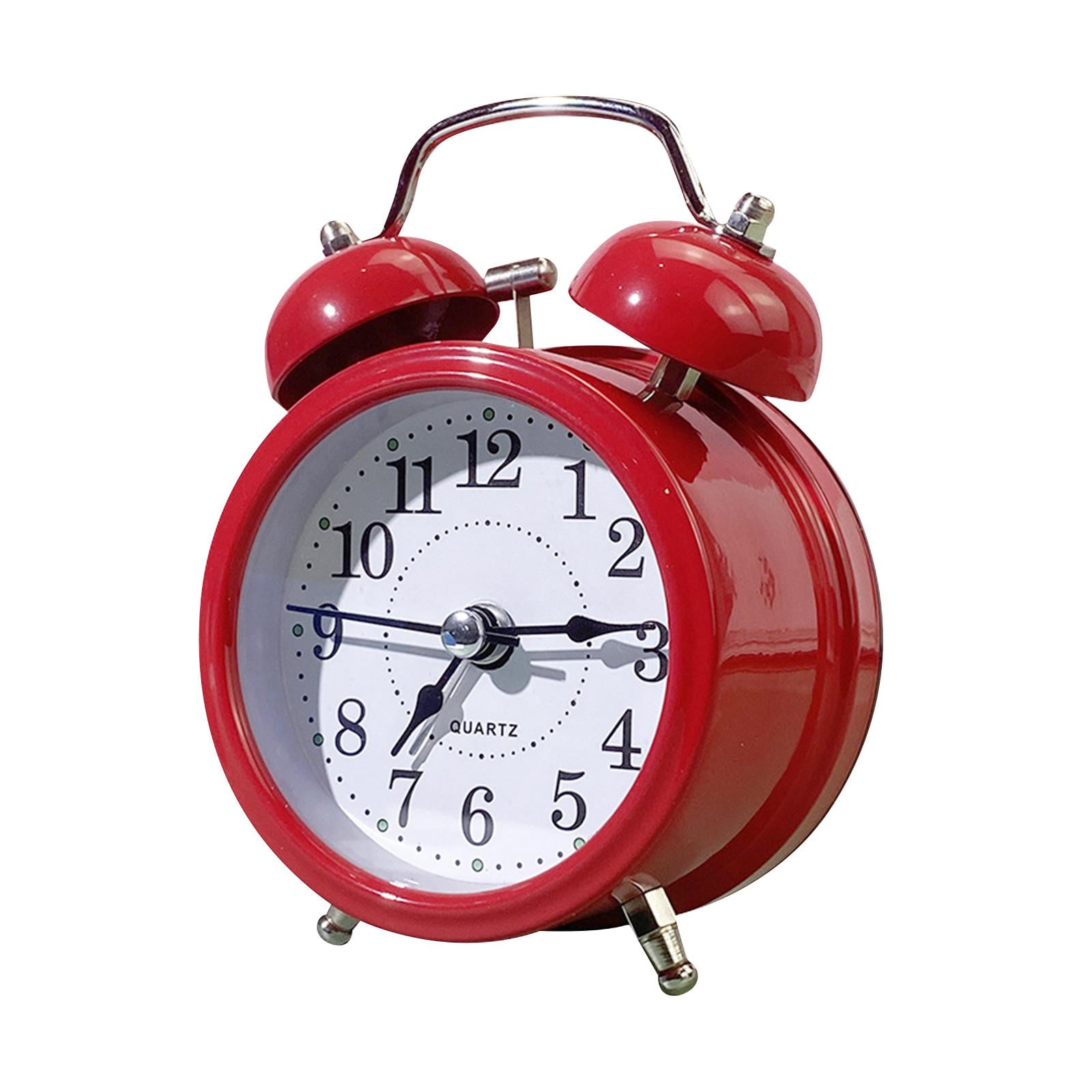 Magideal - Reloj Despertador Con Retroiluminación, Reloj Analógico Silencioso De Diseño Simple, Alarma Fuerte Para Adultos Y Niños, Decoración Del Hogar Para Dor Rojo