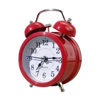 Magideal - Reloj Despertador Con Retroiluminación, Reloj Analógico Silencioso De Diseño Simple, Alarma Fuerte Para Adultos Y Niños, Decoración Del Hogar Para Dor Rojo